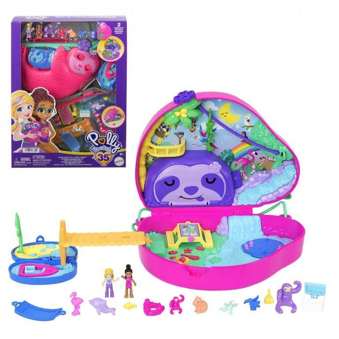 PollyPocket Mala Habitat da Família das Preguiças 2 em 1