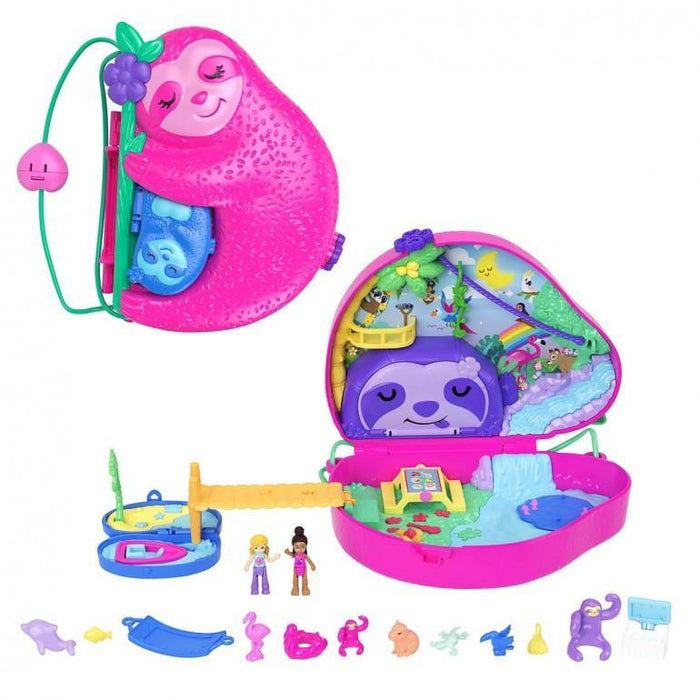 PollyPocket Mala Habitat da Família das Preguiças 2 em 1