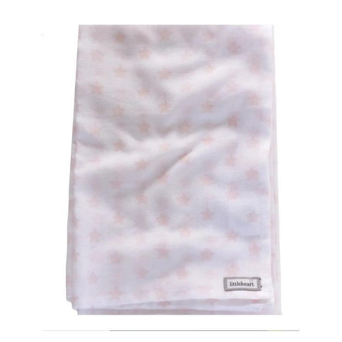 Musselina Bio Little Star Pink 80x120cm