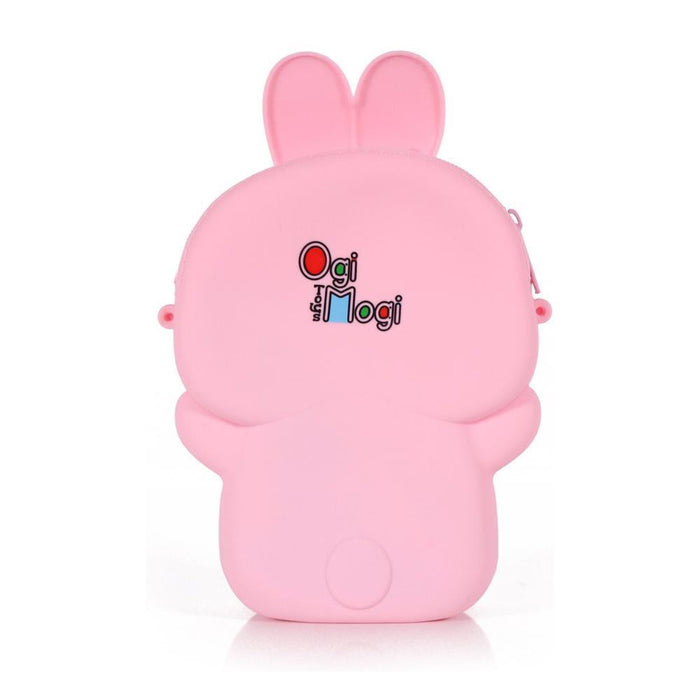 Mala em Silicone Coelho Rosa 18 cm