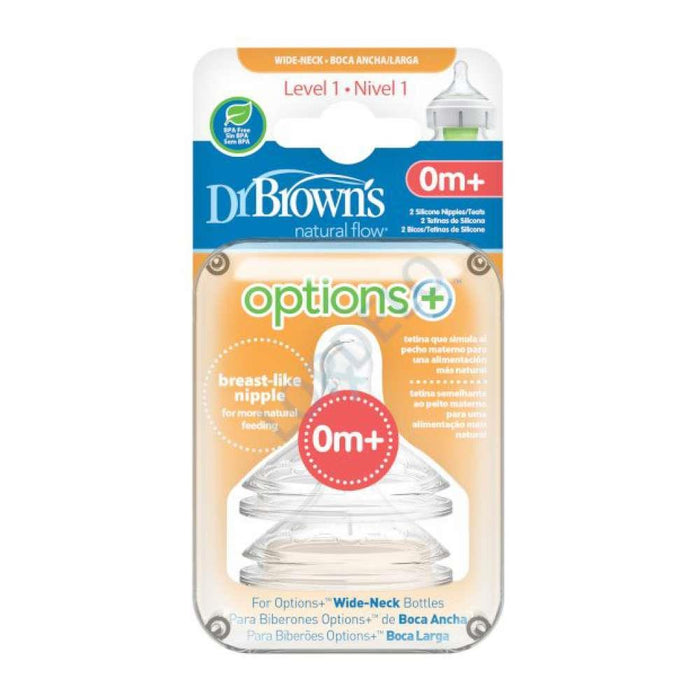 Dr Browns Wide Mouth Teat N1 Newborn 2 Units