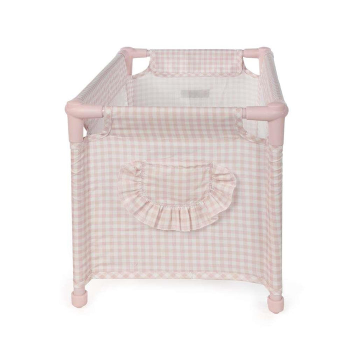 Cama de Viagem para Boneca Tom Vichy Rosa