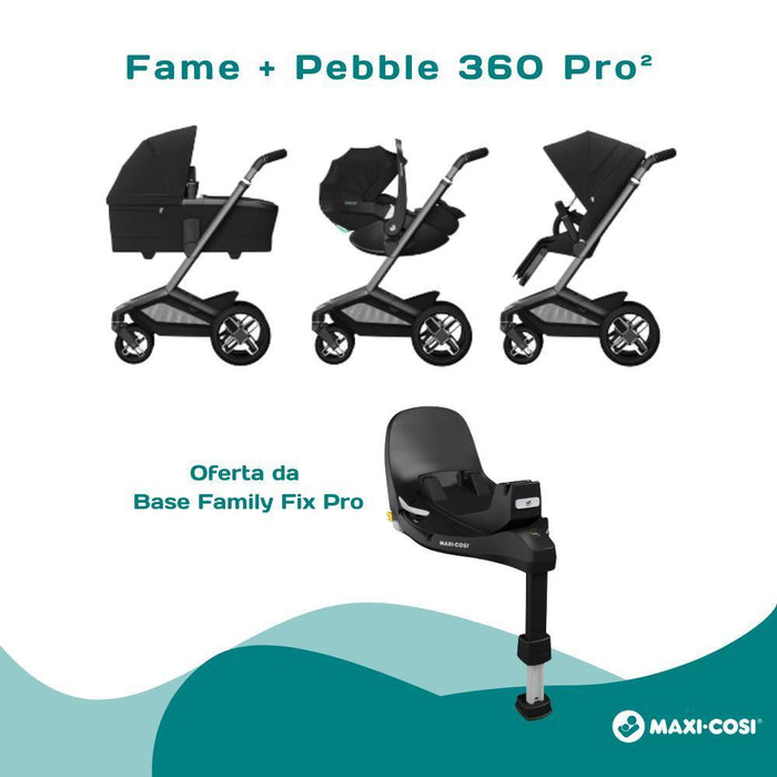 Pack Maxi-Cosi Fame + Pebble 360 ​​Pro² Twillic Black + FamilyFix Pro Base