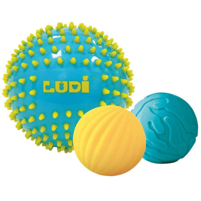 Ludi 3 Bolas Sensoriales 15/8/8cm Azul