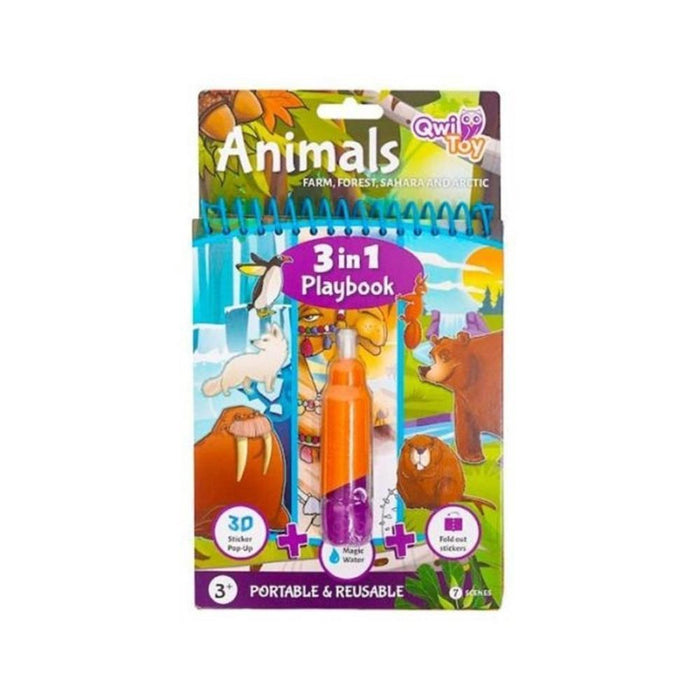 Livro Mágico 3 em 1 com Caneta Water Magic Animals