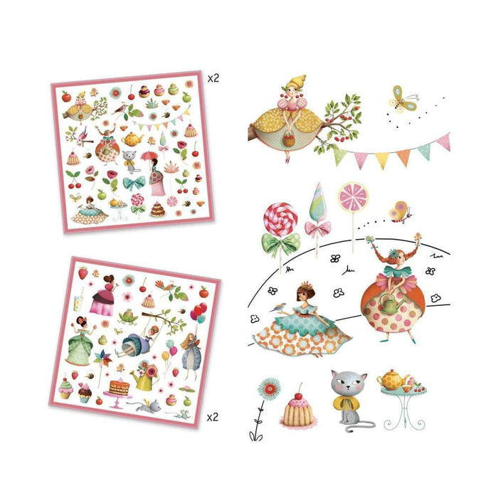 DJeco Princess Tea Party Stickers 160 Pieces