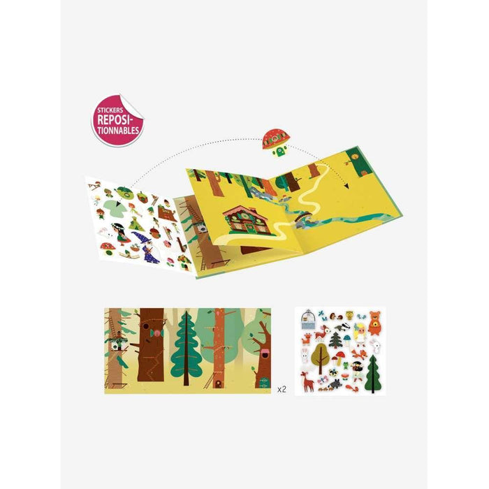 DJeco Reusable Forest Stickers 50 Pieces