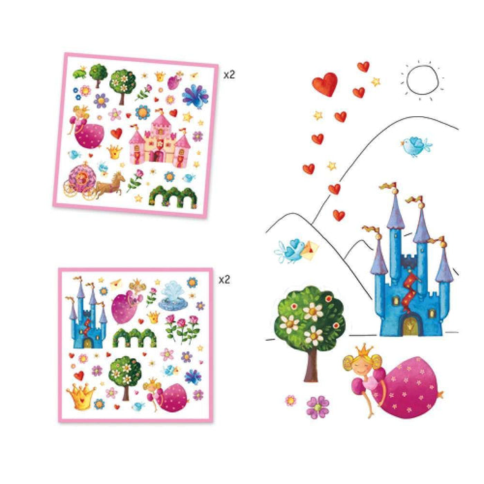 DJeco Princess Stickers 160 Pieces