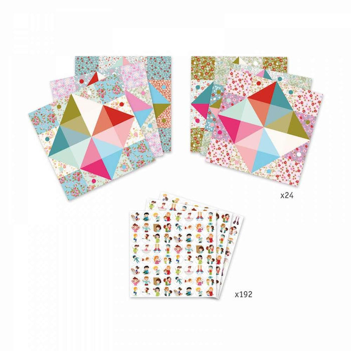 DJeco How Many Do You Want Origami Flowers with Stickers