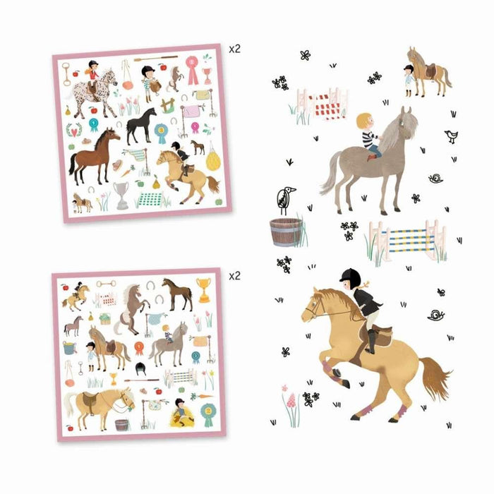 DJeco Horse Stickers 160 Pieces