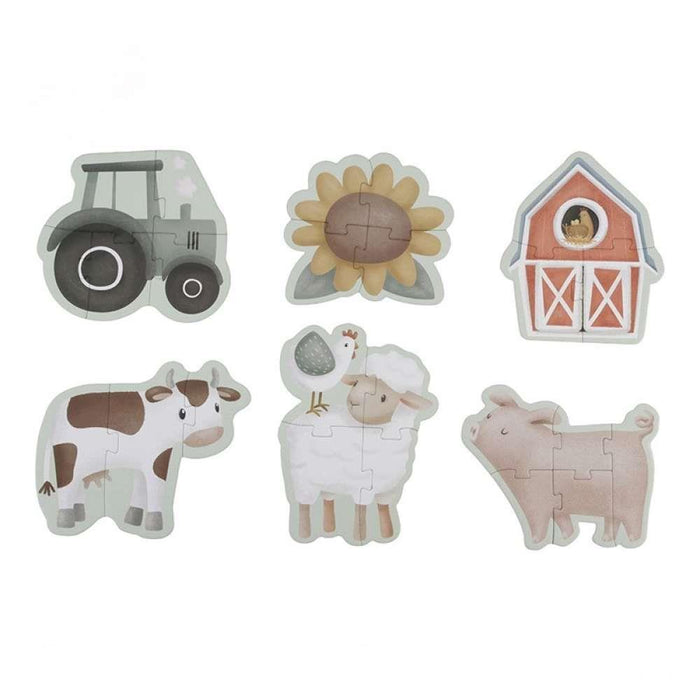 6 Puzzles com 3-5 Peças Little Farm