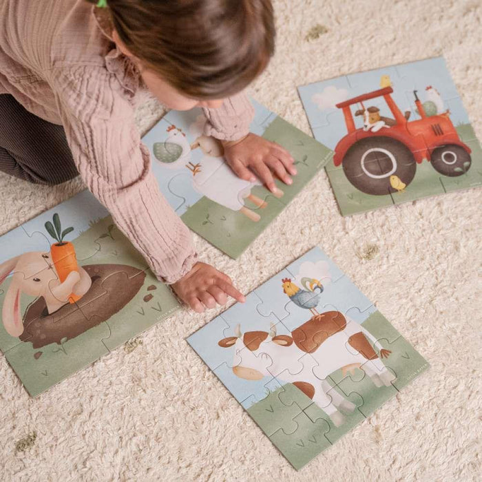 4 Puzzles com 4-16 Peças Little Farm