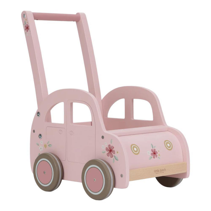 Andador Carro em Madeira Pink