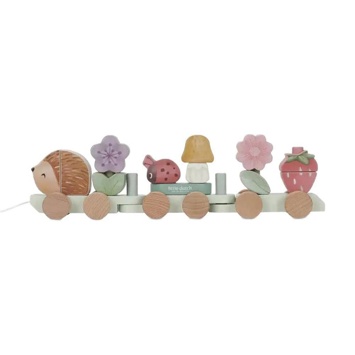 Wooden Fairy Garden Hedgehog Train