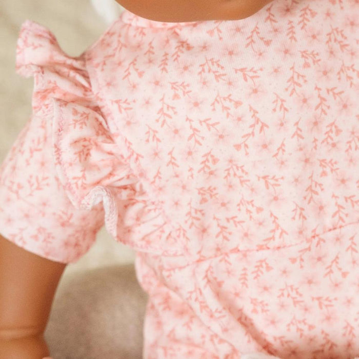 Roupa Pink Floral para Boneca de 36 cm