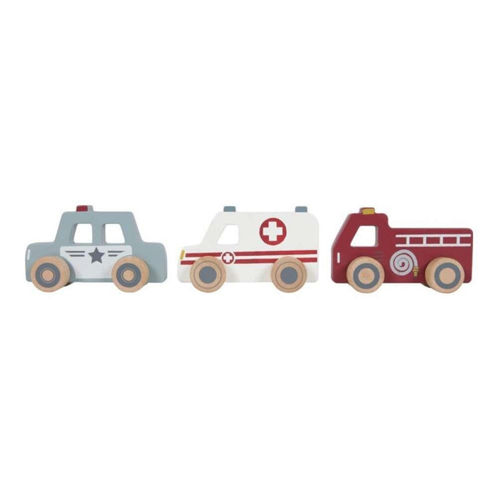 Little Dutch Wooden Emergency Vehicles 3 Units