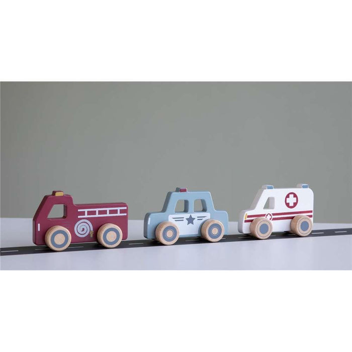 Little Dutch Wooden Emergency Vehicles 3 Units