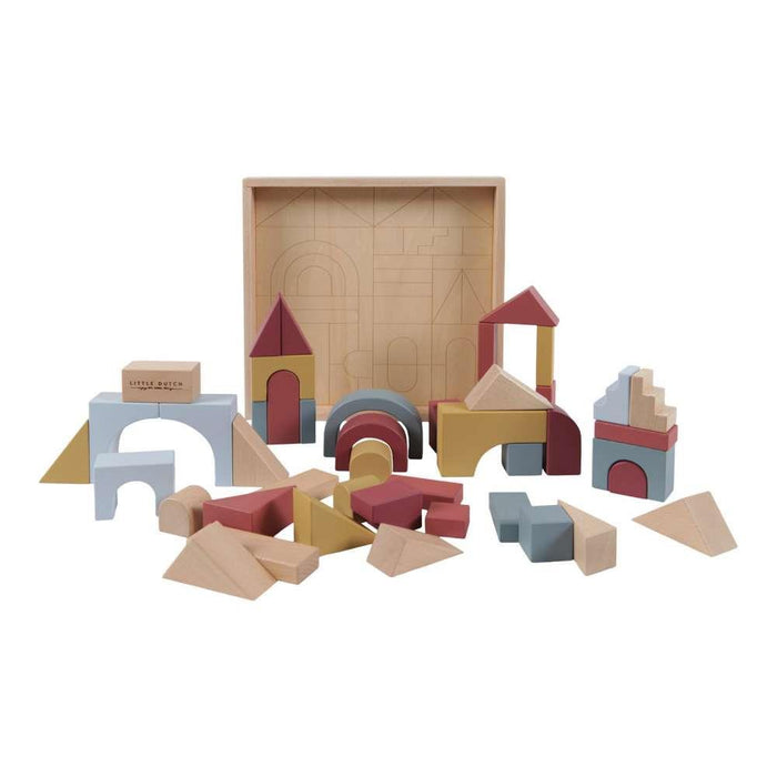 Little Dutch Box with 46 Wooden Construction Blocks