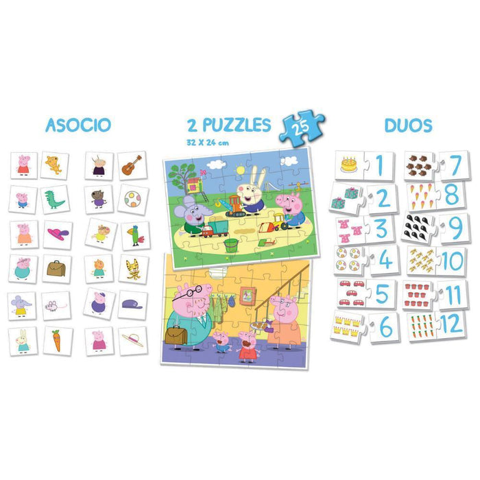 Educa 2 Juegos y 2 Puzzles Peppa Pig Super Pack 4en1