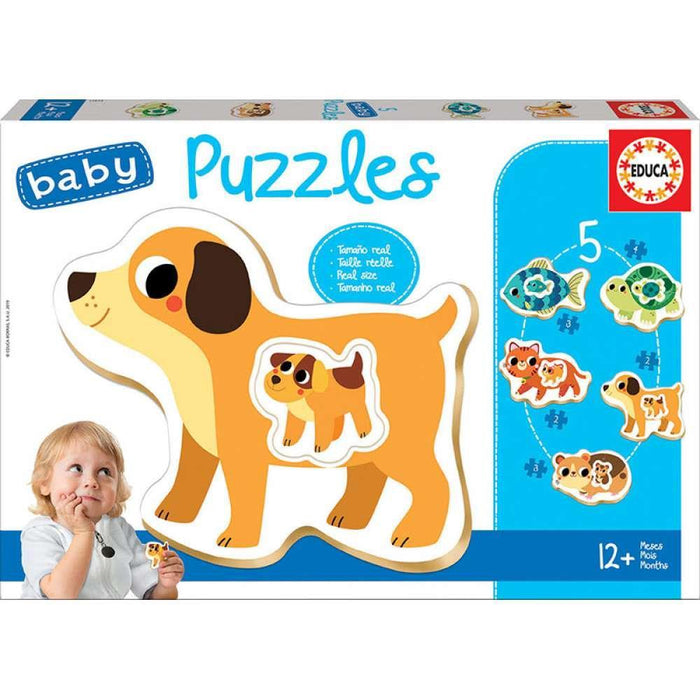 Educa 5 Puzzles Bebé Animales Domésticos