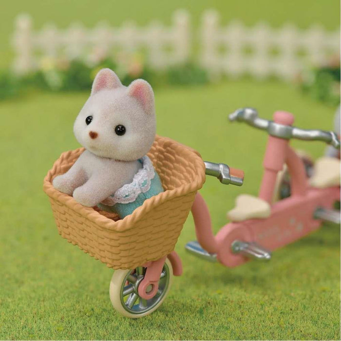 Sylvanian Families Irmãos Husky em Tandem Rosa