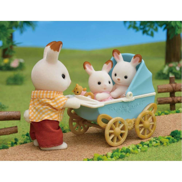 Sylvanian Families Chocolate Rabbit Twins Stroller