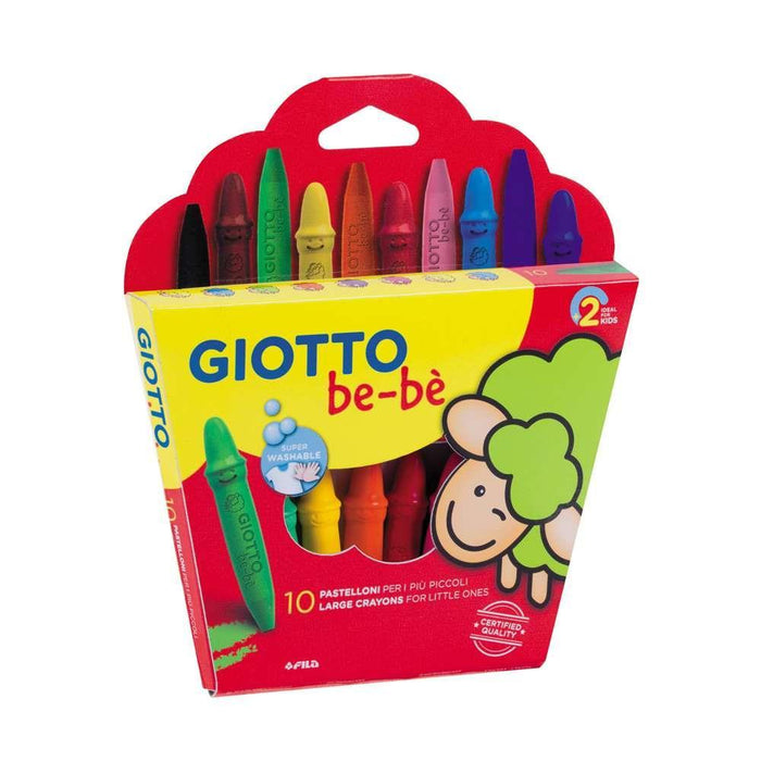 Giotto Be Be Wax Pencil 10 Colors + Sharpen
