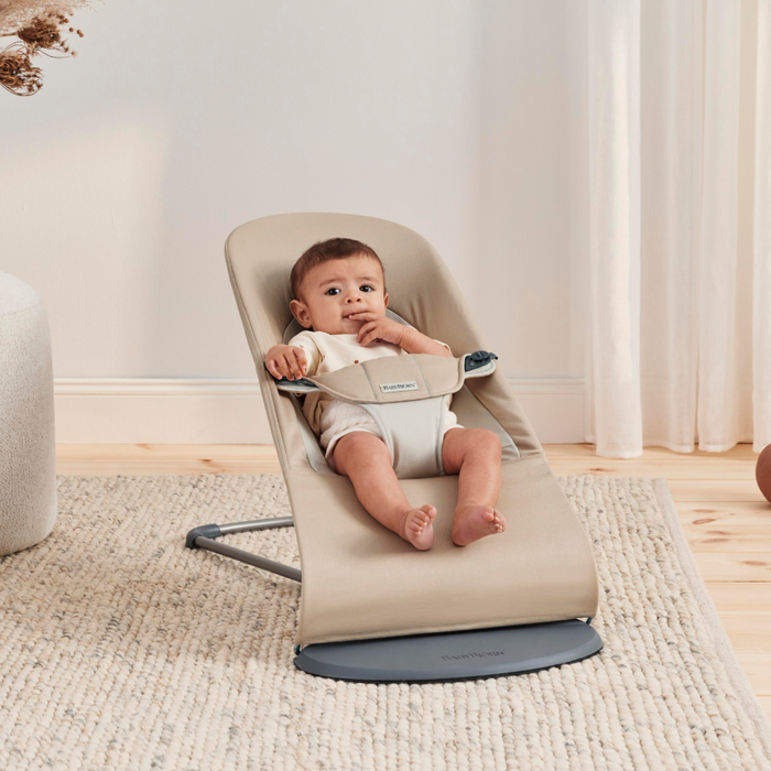 Sillón BabyBjorn de algodón suave Caqui/Beige