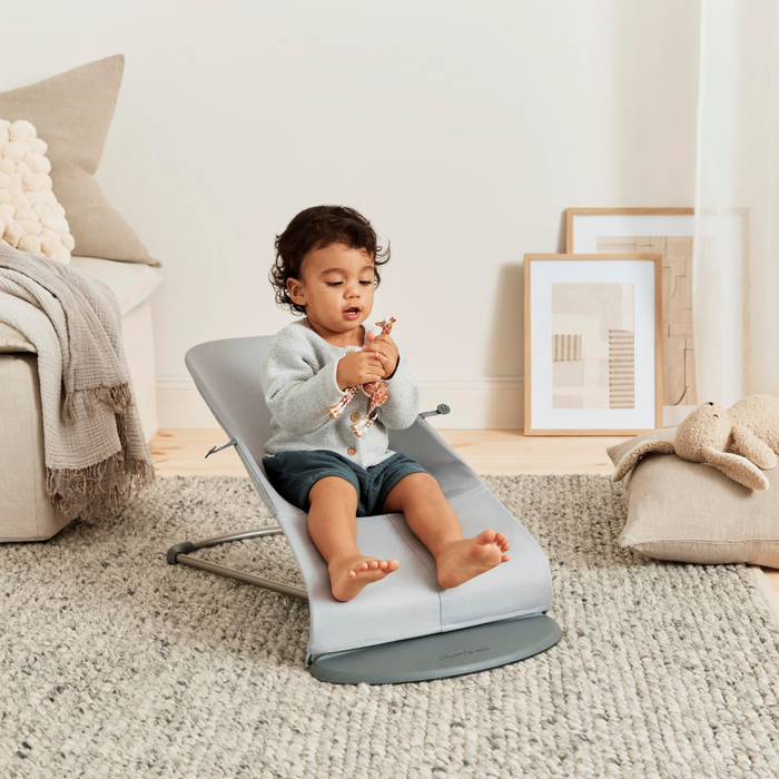 BabyBjörn Bliss 3D Jersey Light Grey Lounger + Soft Friends Toy