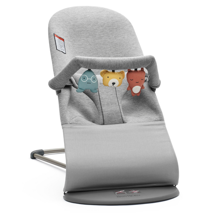 Espreguiçadeira BabyBjörn Bliss 3D Jersey Light Grey + Brinquedo Soft Friends