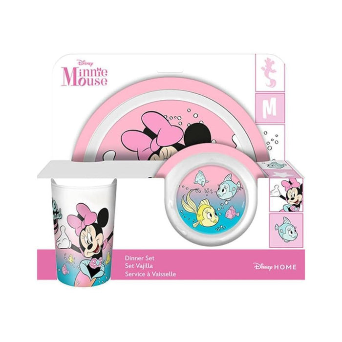 Minnie Conjunto de Alimentação com 3 Peças Rosa