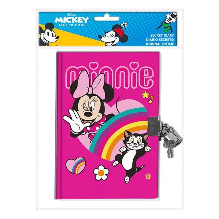 Diario de Minnie de Disney con candado rosa