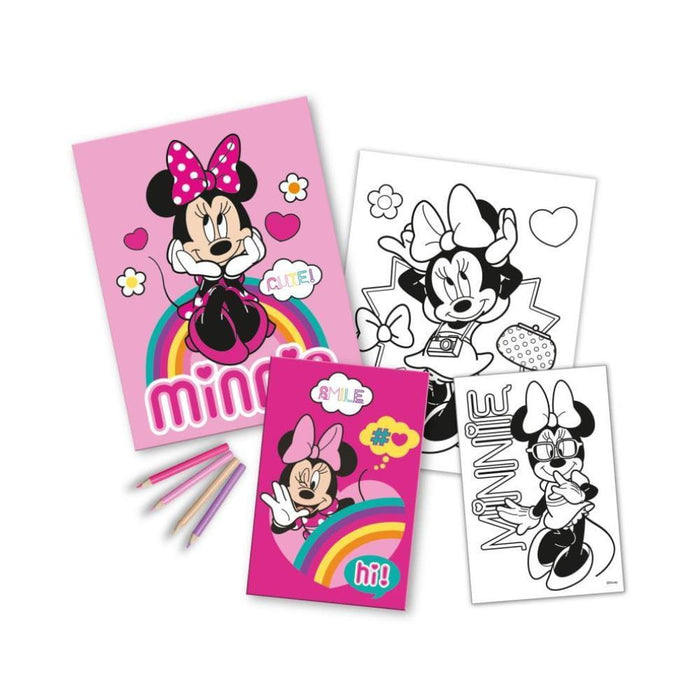 2 Livros para Colorir Minnie + 4 Lápis de Cor