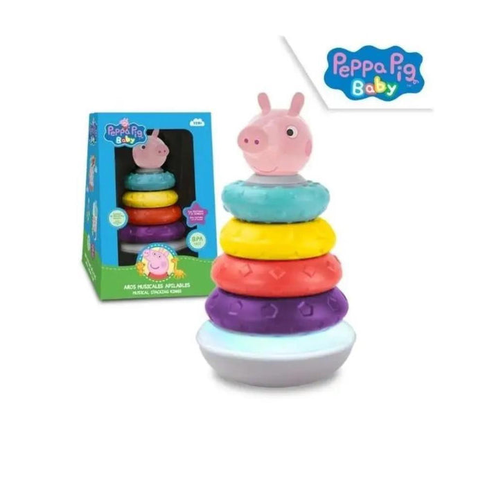 Pirâmide de Argolas com Som Peppa Pig