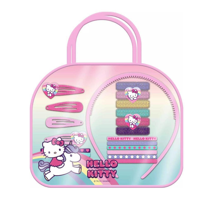 Bolso Hello Kitty con Accesorios para el Cabello 20 Piezas