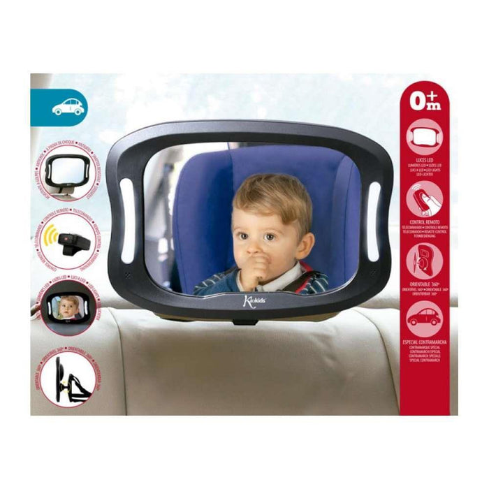 Kiokids Espejo de Coche con Luz y Mando 28x20cm