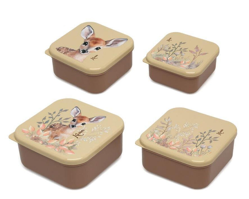 4 Beige Deer Food Containers