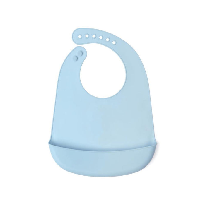 Babete em Silicone Azul Liso