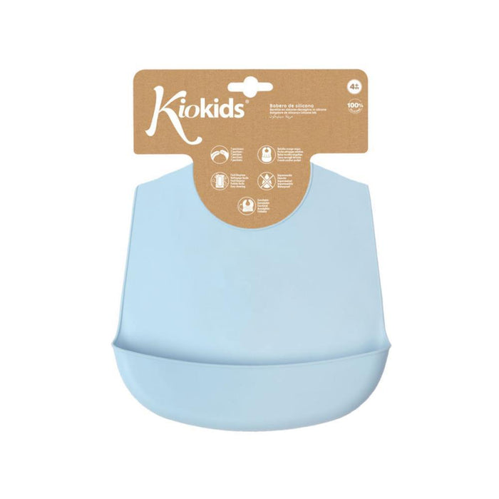 Babete em Silicone Azul Liso