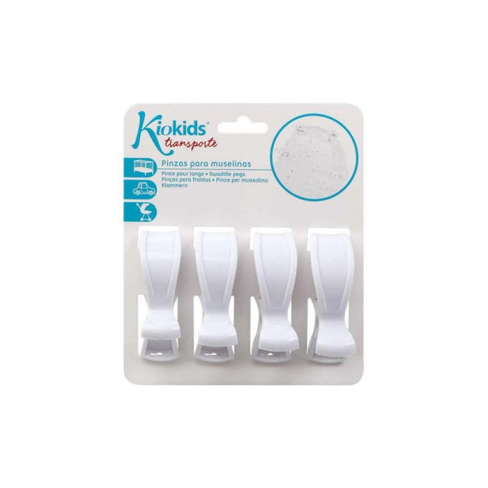 Kiokids Set of 4 White Muslin Clips