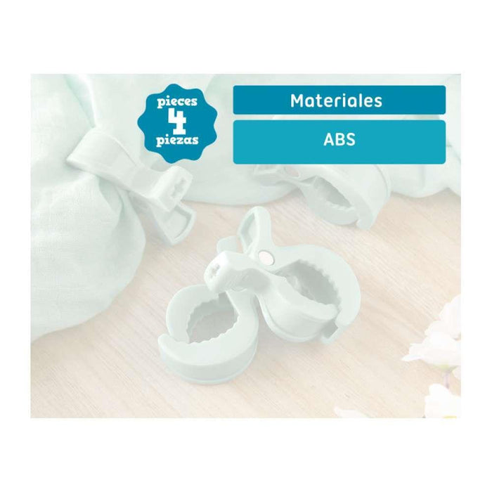 Kiokids Set of 4 Clips for Mint Museline