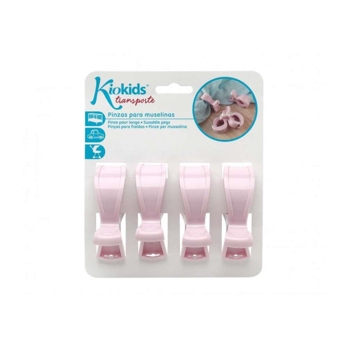 Kiokids Set de 4 clips para Museline rosa