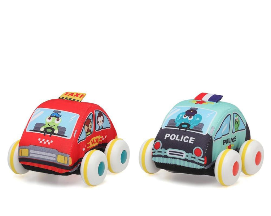 Carro de Peluche com Rodas Táxi/Polícia