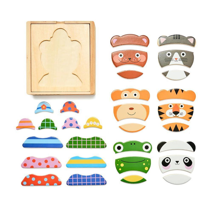 Puzzle Kidoki em Madeira Animal Mix Up!