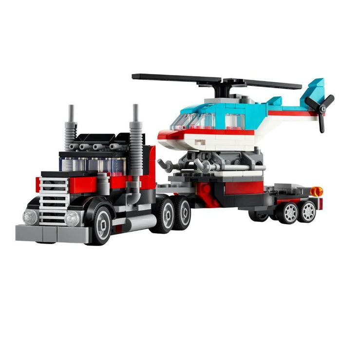 Lego Creator 3 em 1 Camião de Plataforma com Helicóptero 270 Peças