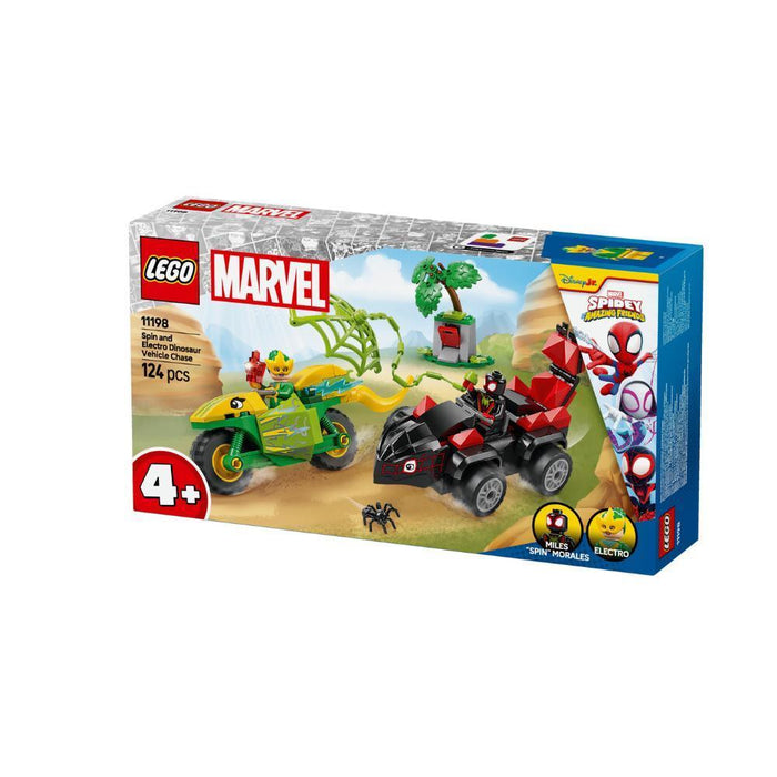 Lego Marvel Spin e Electro Veículo Dinossauro 124 Peças