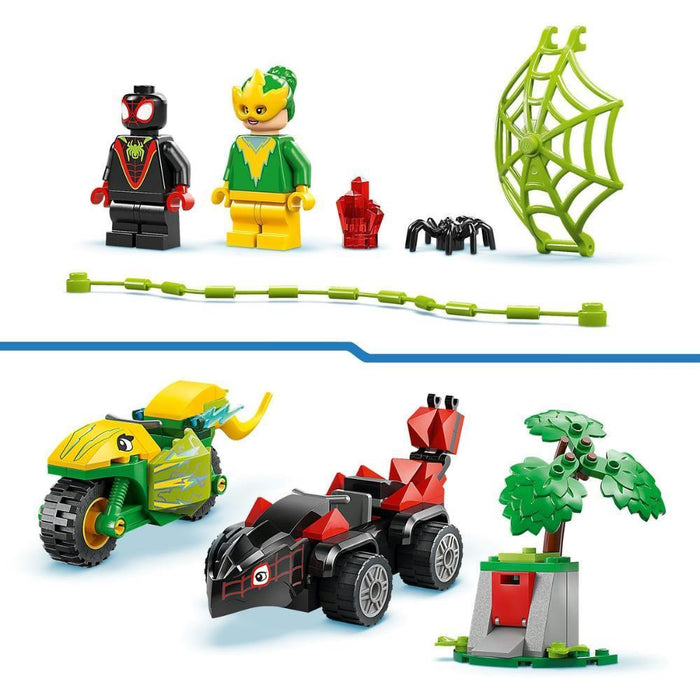 Lego Marvel Spin e Electro Veículo Dinossauro 124 Peças