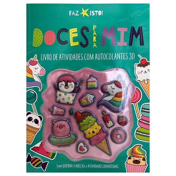 Livro de Atividades com Autocolantes 3D Doces para Mim