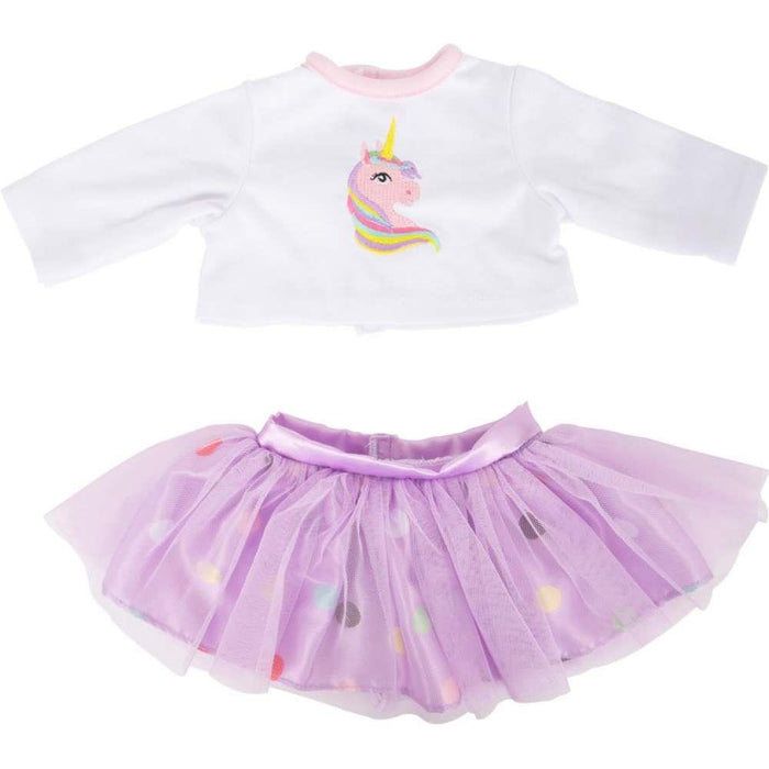 small foot Roupa de Boneca 42cm Saia Camisola Unicórnio