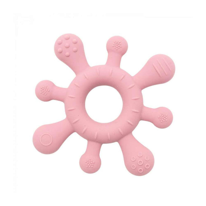 Mordedor Sensorial em Silicone Rosa